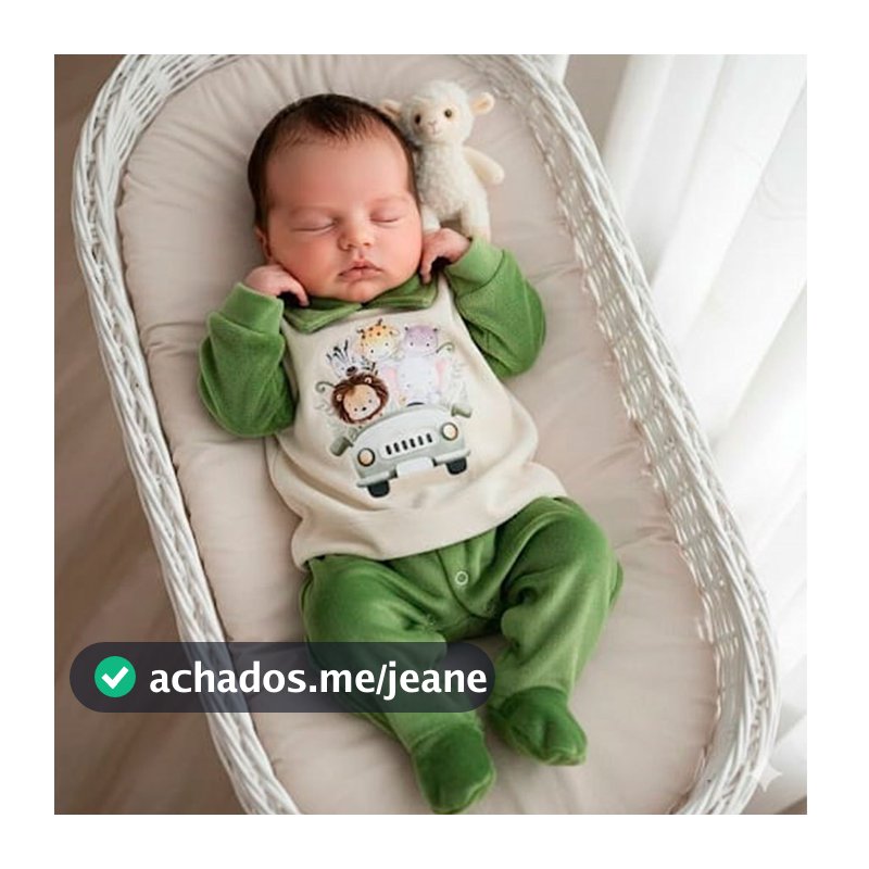 Macacão Longo Para Bebê Menino Sublimado Inverno Quentinho Plush Safari/Fazendinha