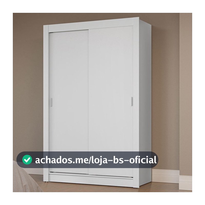 Guarda-Roupa Solteiro 2 Portas de Correr Branco Milano Madesa