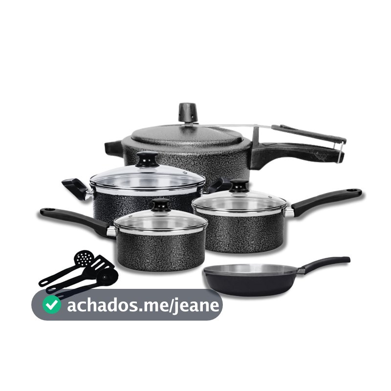 Conjunto Completo Jogo De Panelas e Caçarolas 8 Peças com Tampa de Vidro