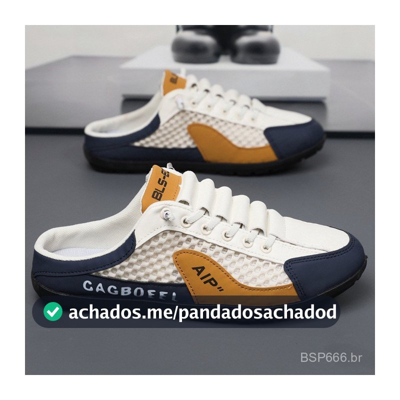 Baotou sapatos de meio suporte masculinos 2026 verão novo estilo malha respirável deslizamento em sapatos preguiçosos mo