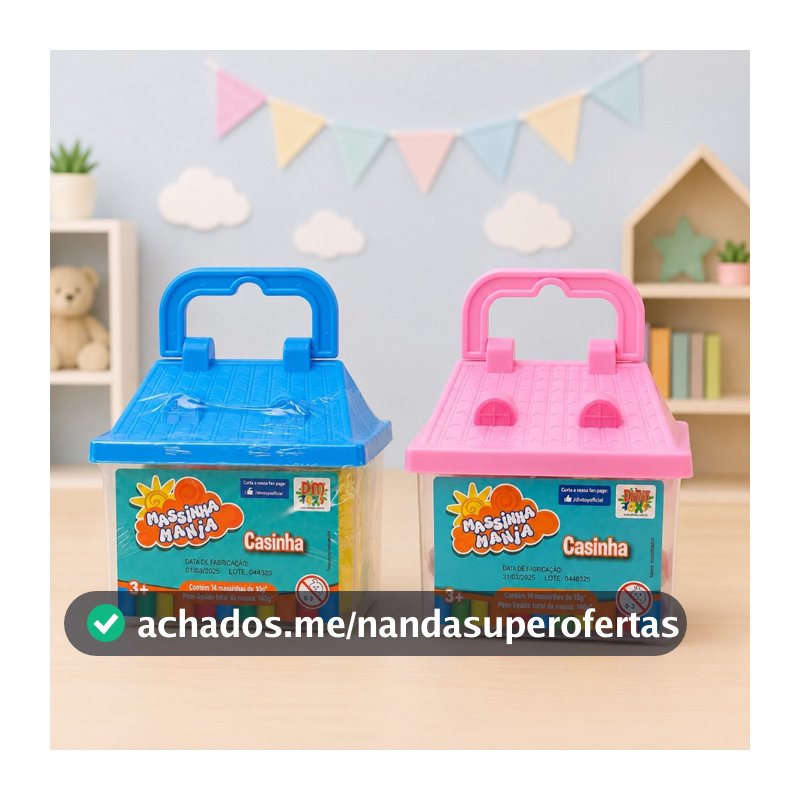 Maleta Casinha Massinha De Modelar Infantil 14 Cores Brinquedo Educativo