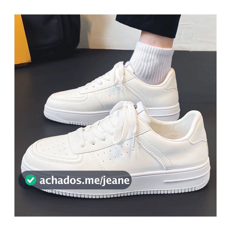 Novidade de primavera 2026: tênis branco masculino de tamanho grande, tênis branco para estudantes, tênis masculino casu