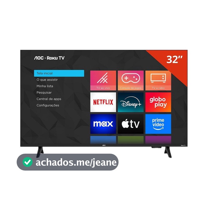 Smart TV LCD LED 32" AOC 32S5155/78G - Wi-Fi, HD, Quad Core, Dolby Áudio, 60 Hz