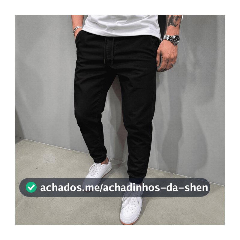 Calça Jogger Masculina Com Punho Sarja Premium Calça Cargo Masculina Casual Slim Streetwear Calça de Sarja Calça Moda