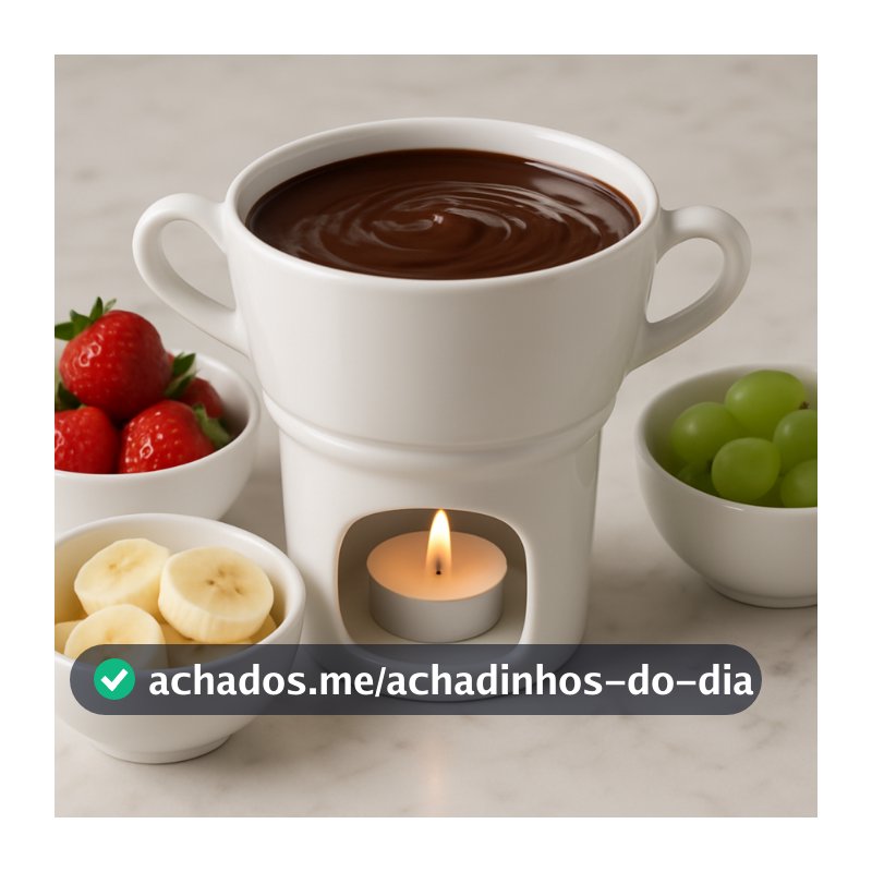 Fondue Chocolate Individual ou Casal Porcelana Branca 250ml Formato Caneca