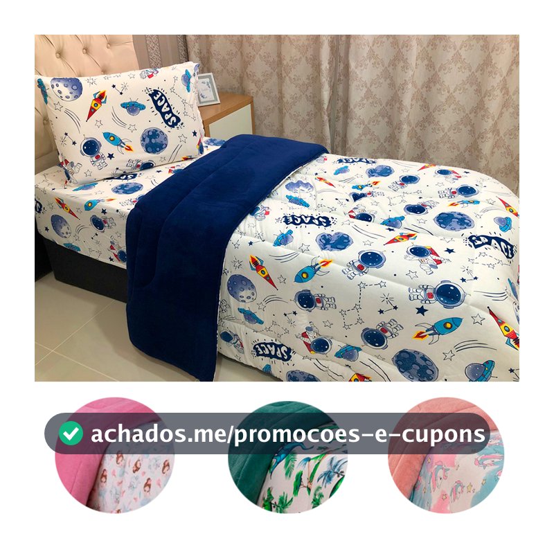 Coberdrom Edredom Grosso Colcha De Solteiro Infantil Menina/ Menino - Inverno - Manta Soft Plush e Algodão Macio