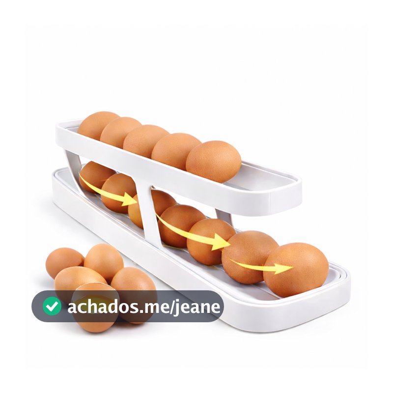 Organizador de Ovos com Rolagem Automática 14 Unidades Porta Ovos Geladeira Prático