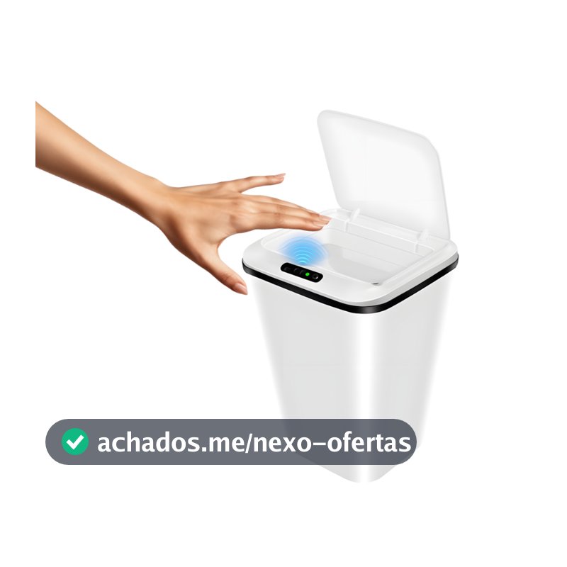 Lixeira com Sensor Automático Inteligente Abre Fácil em Toque Cesto Lixo Casa 16 Litros
