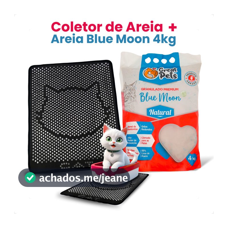 Areia Blue Moon Great Pets 4kg E Tapete Coletor Mypetone