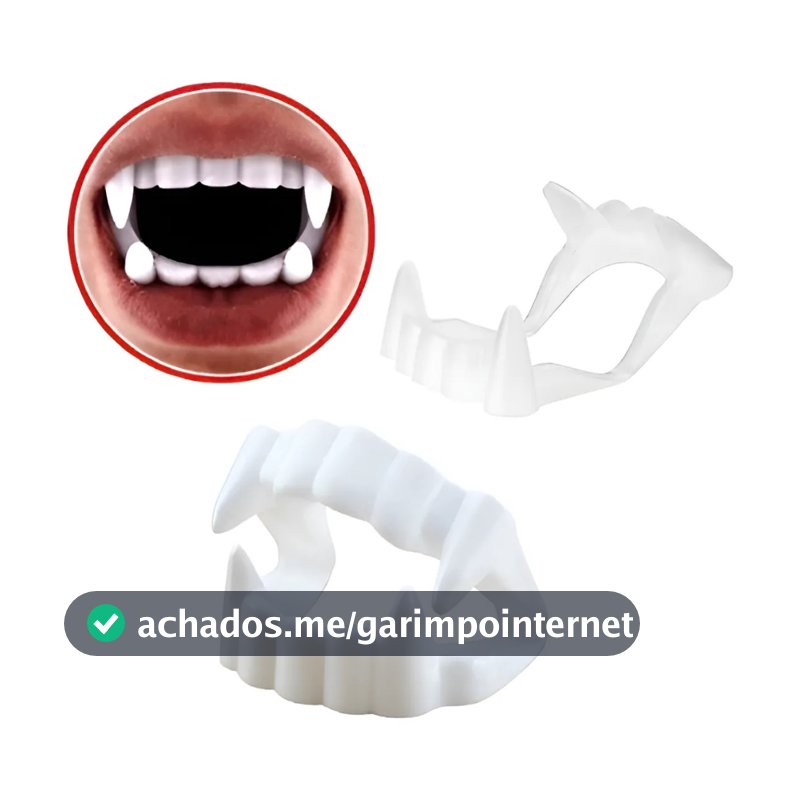 Kit 25 Dentaduras De Vampiro Branca Brinquedo Festa Sacolinha Aniversário Halloween Dia Das Bruxas