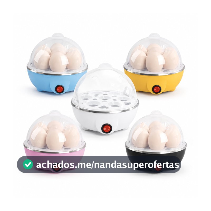 Cozedor De Ovos Elétrico 110V Para 7 Ovos Com Desligamento Automático Tampa Transparente Cozinha Saudável e Praticidade