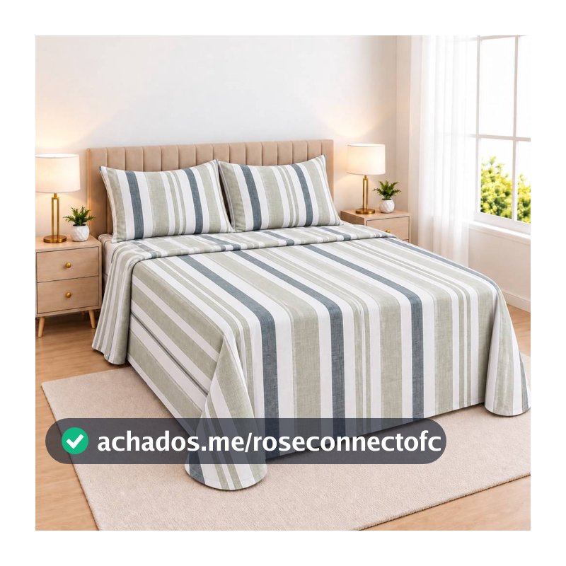Kit Lençol 3 Peças Casal e Queen 100% Toque de Algodão Macio 2 Fronhas 2,20x2,50m 450 Fios Linha Luxo