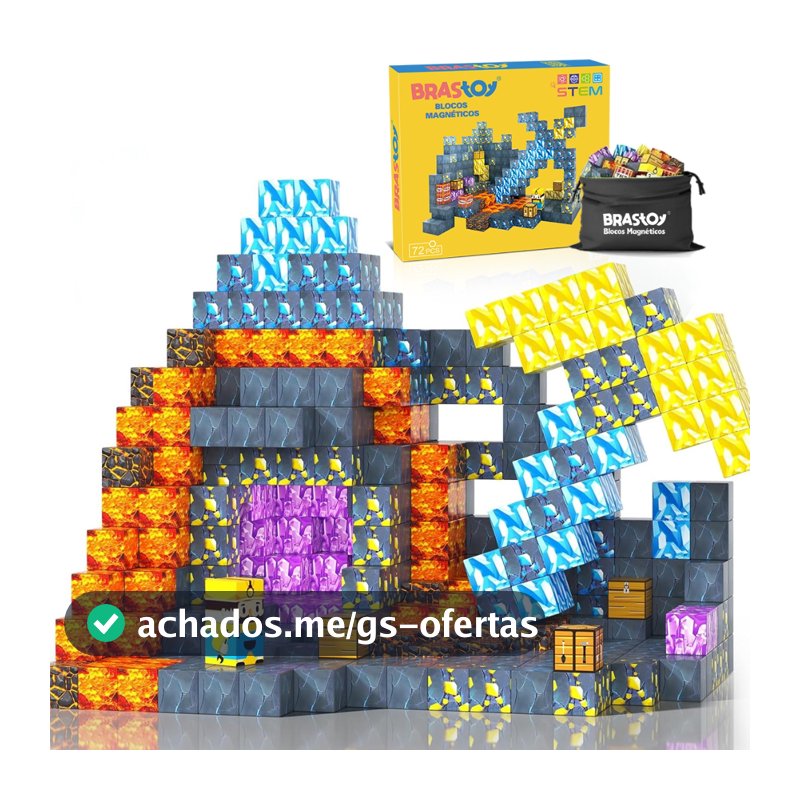 BRASTOY Blocos magnéticos com peças grandes de 2,5 cm 72 peças educação STEM a melhor opção para presente