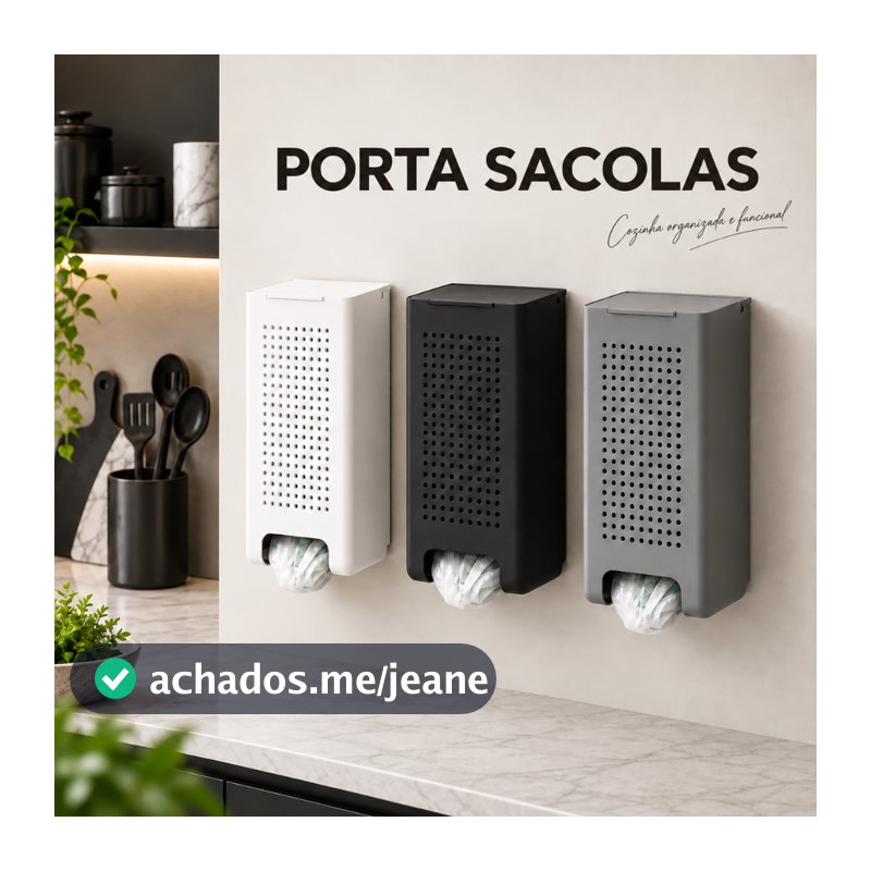 Organizador De Parede Para Sacolas Linha Flow Cozinha Prático
