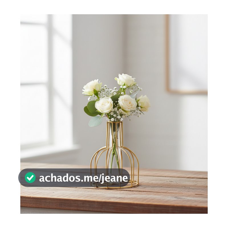 Vaso Aramado Dourado Para Flores  Vaso em Arame e Vidro Vaso para Decoração
