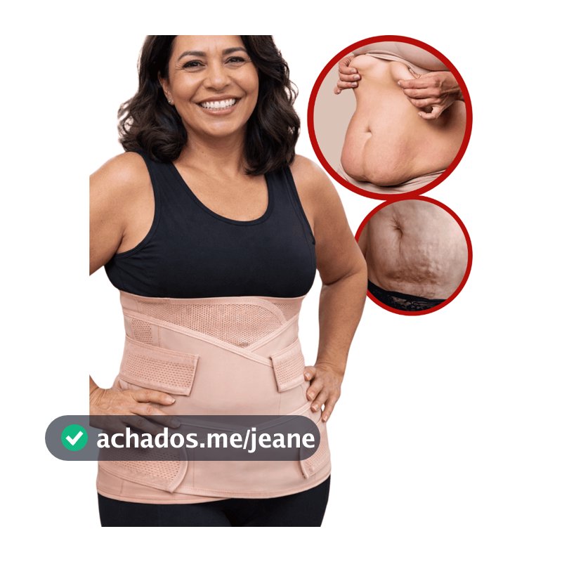 Kit de Cinta de Alta Compressão 3 em 1 para Pós Parto Modeladora Abdominal com Suporte