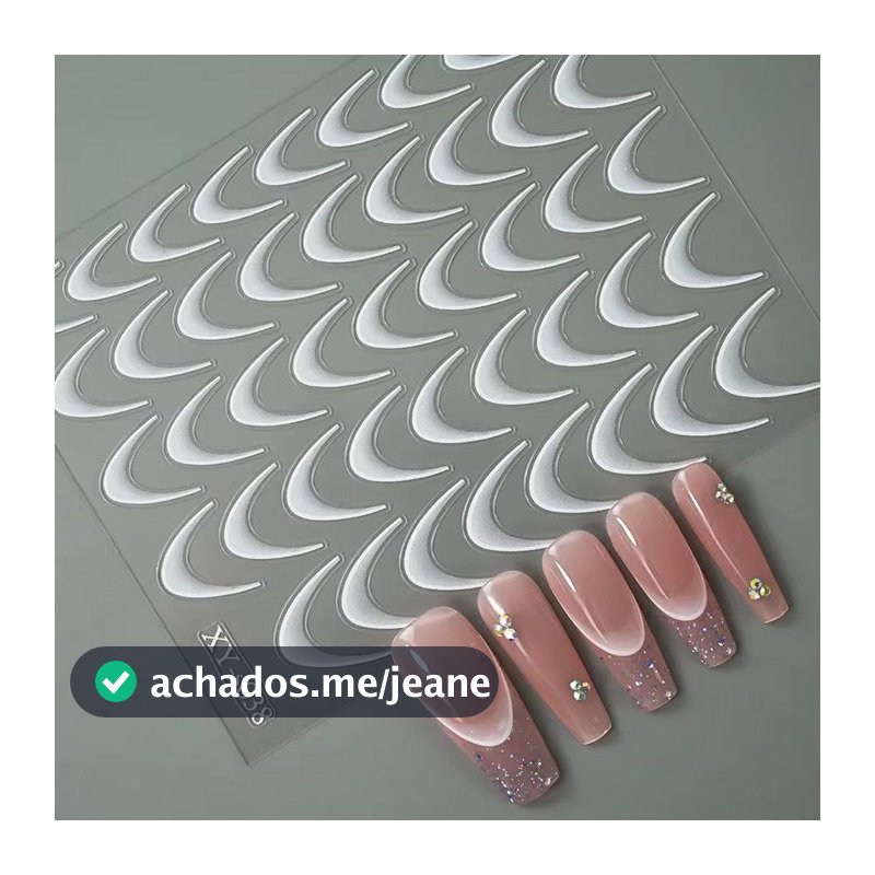 60 Adesivo Francesa Reversa 3D - Decoração De Unhas Manicure Nail Art