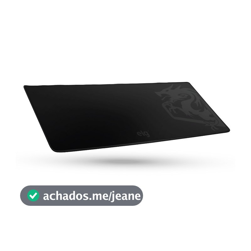 Mousepad Gamer Merak Speed, Extra Grande 90x40cm, Borda Costurada, Antiderrapante, Preto, MPMXL, ELG