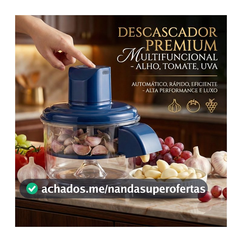 Descascador Elétrico De Alho E Uva Em Aço Inox Automático Prático