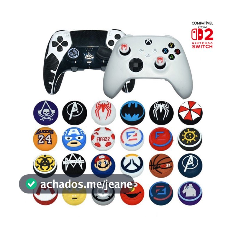 (B) Par de Grip Super Heroi para controle Ps3,Ps4, Ps5, Xbox One, Xbox X/S, Switch 2 Ótima qualidade, Envio imediato