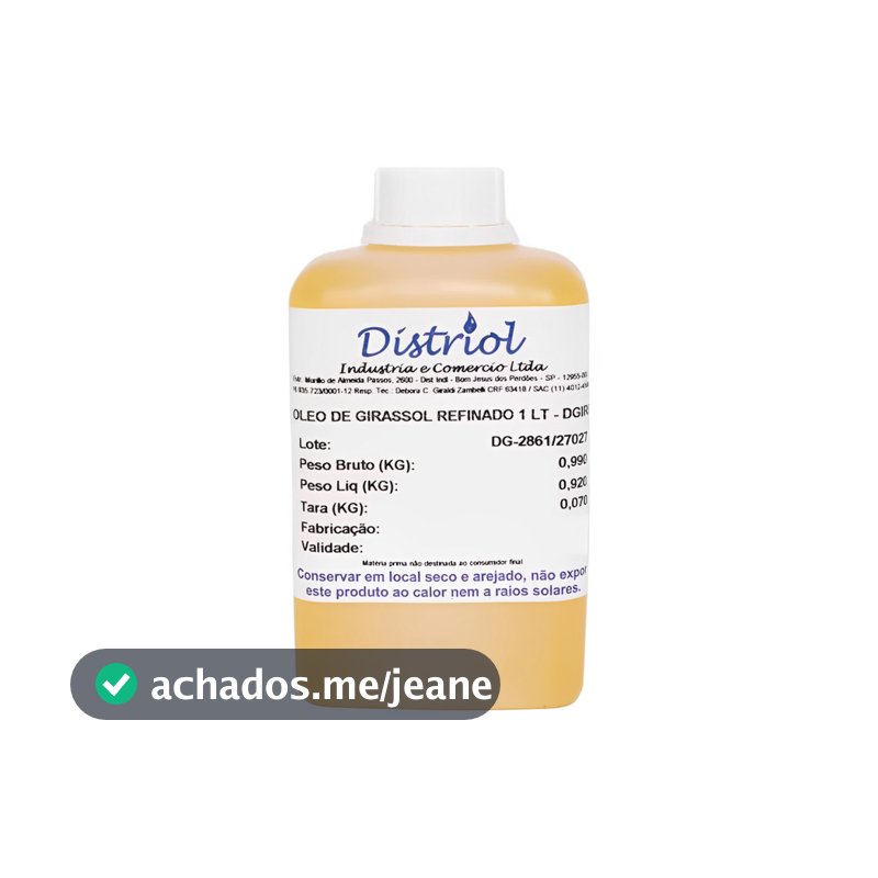 ÓLEO VEGETAL DE GIRASSOL 1L 100% NATURAL DISTRIOL