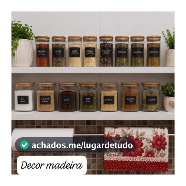 Nicho porta Tempero 100% MDF organizador de cozinha 48cm
