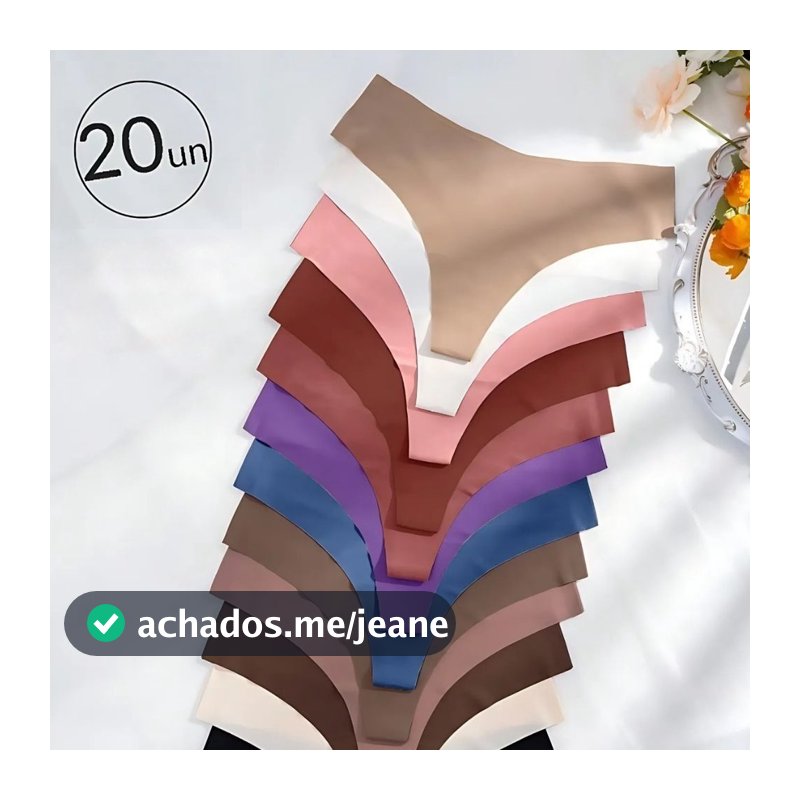 20 Calcinhas Sem Costura Fio Dental Corte a Laser Simples não Marca na Roupa