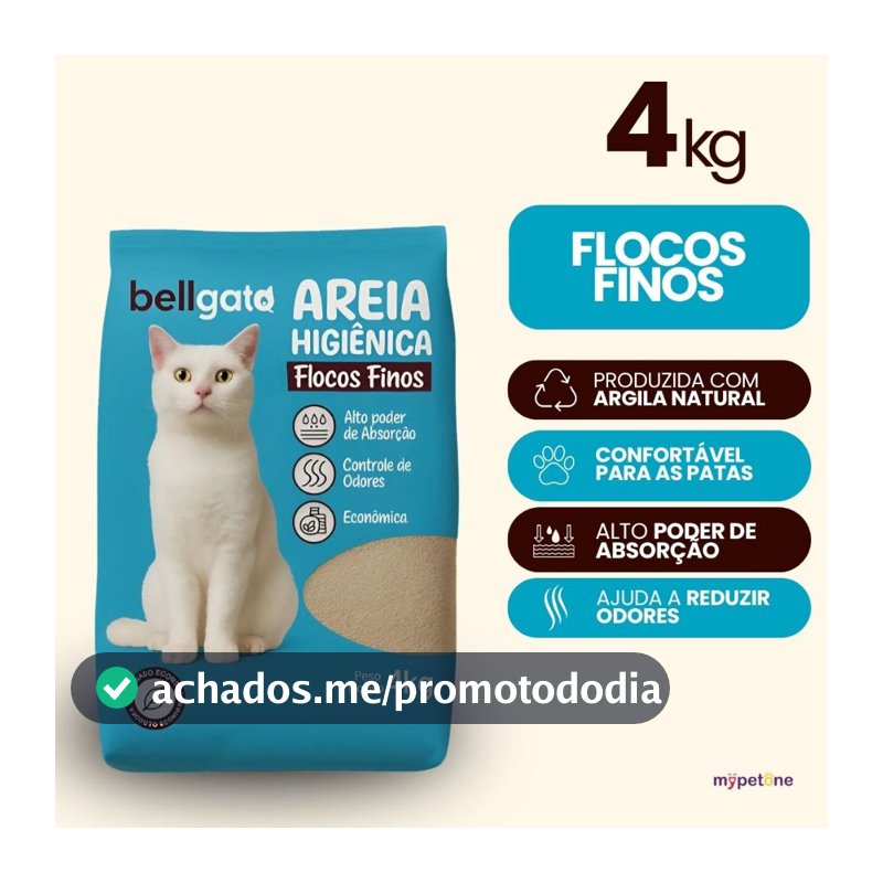 Areia Sanitária Para Gatos Bellgato Extra Fina Areia Para Gato Argila Pipicat Barata 4Kg a 20Kg