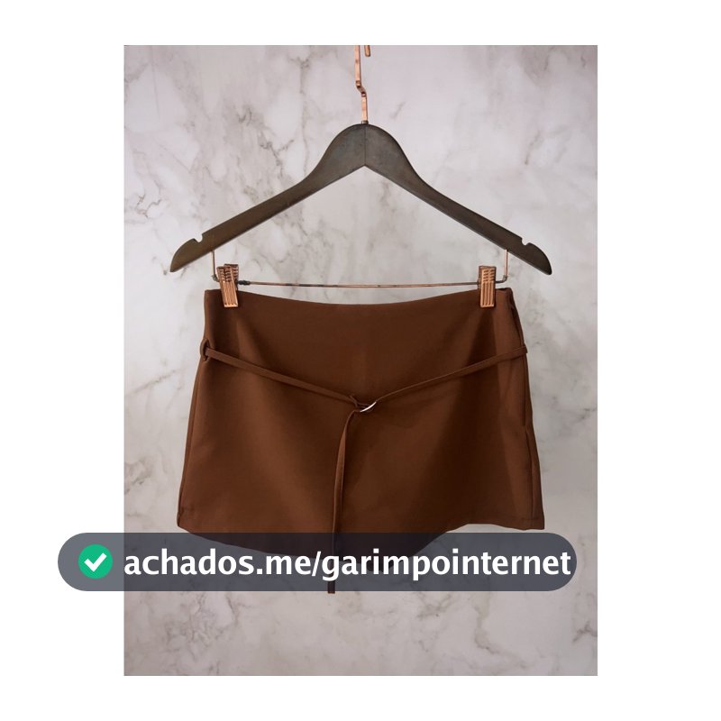 Mini-Saia Elegante de Design Clean com Forro Short | Zíper Lateral e Corda | Minimalista