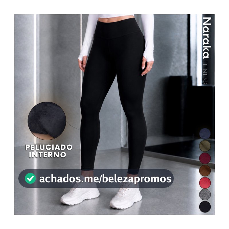 Calça Legging Flanelada Cintura Alta Zero Transparência