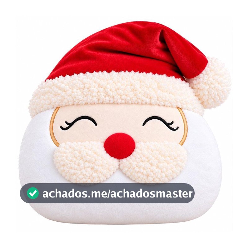 Almofada Bordada Natalina Papai Noel 25cm