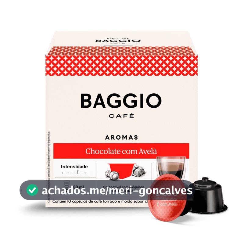 Baggio Café - Cápsulas de Café Aromas Chocolate com Avelã Compatível com Dolce Gusto® - 10 unidades.