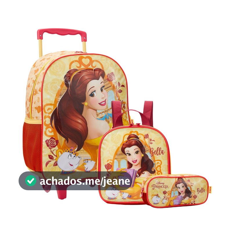 Mala com Rodinhas 16", Lancheira e Estojo Bela Xeryus
