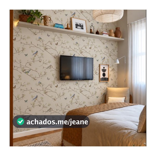 Papel de Parede Floral em Galhos com Pássaros ENC100