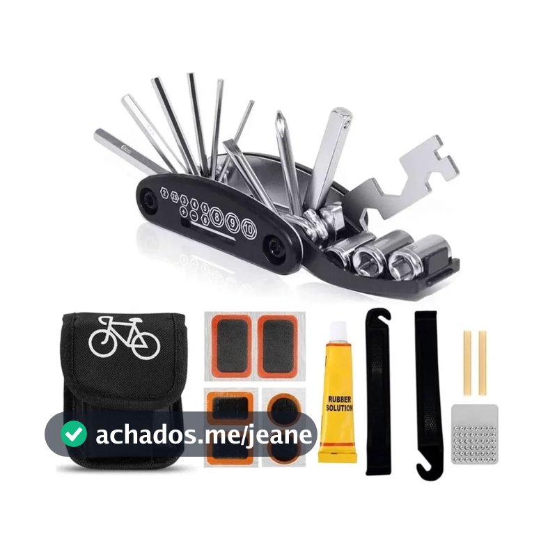 Kit Bike Ferramentas Manutenção Reparo + Bomba De Alumínio Pneu Bicicleta