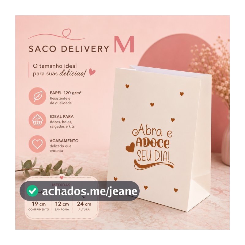saco delivery  tam m 18x12x24 50 und /adoce marrom