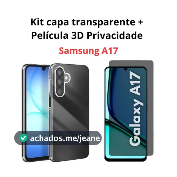 Capinha Anti-Impacto/Película 3D Privacidade  Compatível Com Samsung A17