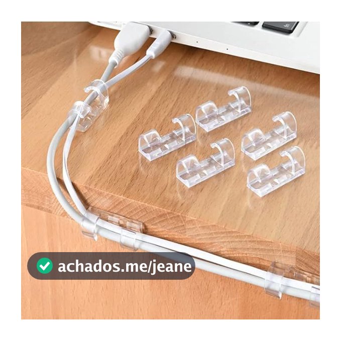 Kit 20/40/60/80/100 Organizadores de Fios e Peças Clip Fixador Cabos Autoadesivo