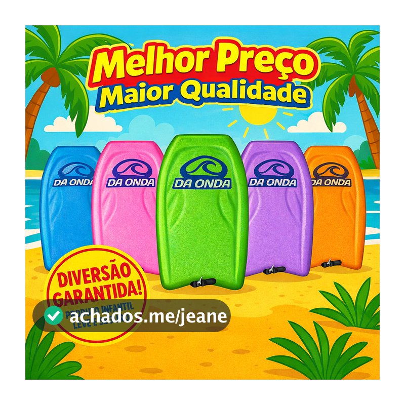 Prancha Surf BodyBoard Infantil Com Leash Praia Piscina