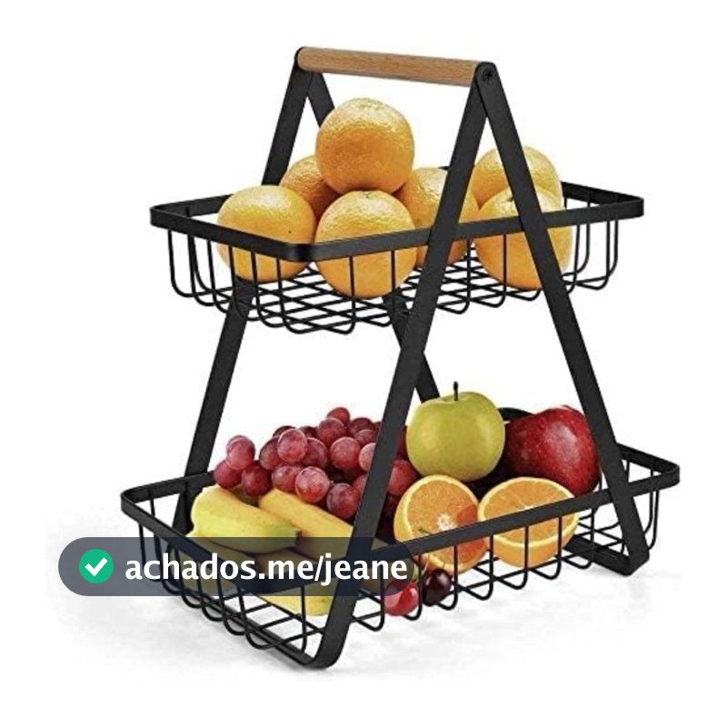 Fruteira de Mesa 2 Andares Ferro Preto DCasa