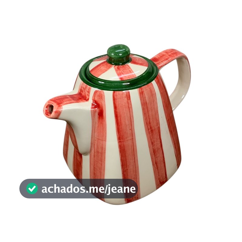 Chaleira Feita de Cerâmica Decorada Para Natal Para Servir Bebidas Chá Café Leite Água