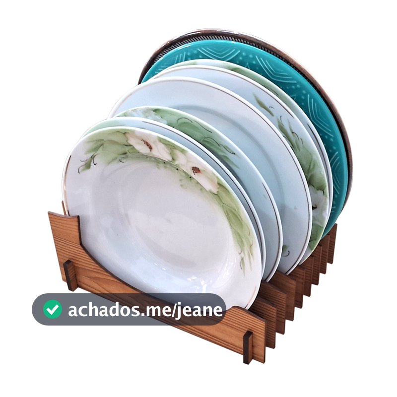 Organizador de Pratos Vertical (08 pratos) - Produto Artesanal