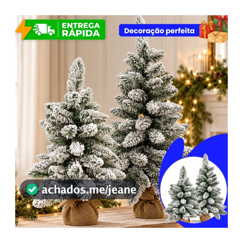 Árvore de Natal Pinheiro Nevada Diversos Tamanhos Galhos Nevados Decoração Natalina Enfeite Casa