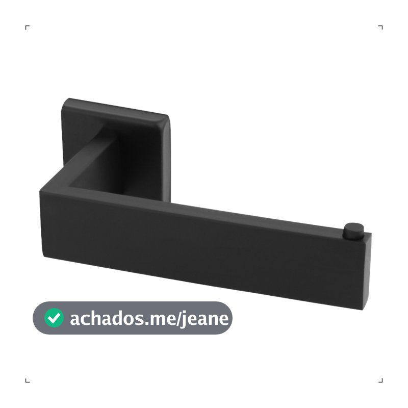 Suporte Quadrado Papeleira Porta Papel Higienico Banheiro em Aço Inox 304 Preto