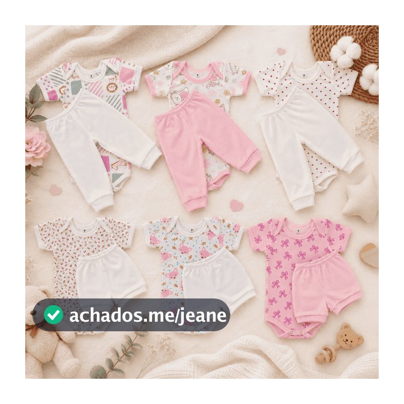 Kit 6 Peças Conjunto De Body Infantil Manga Curta Roupa De Bebe Menina Menino