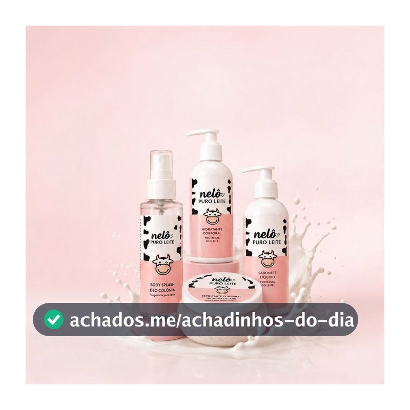 Kit Puro Leite Vaquinha - Sabonete, Esfoliante, Hidrante Corporal e Body Splash