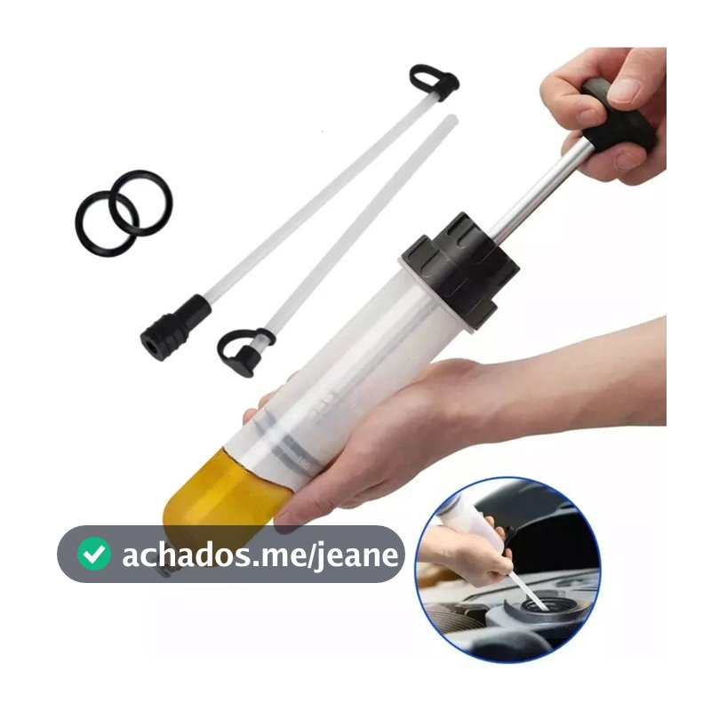 Bomba Manual Com Função De Extração de Óleo Veicular 200ml com Mangueiras e Adaptadores