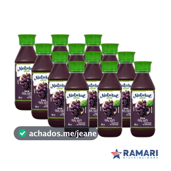 KIT C/12 SUCO DE UVA, PERA E MAÇÃ NATURAL 180ML NATURAL ONE LANCHEIRA