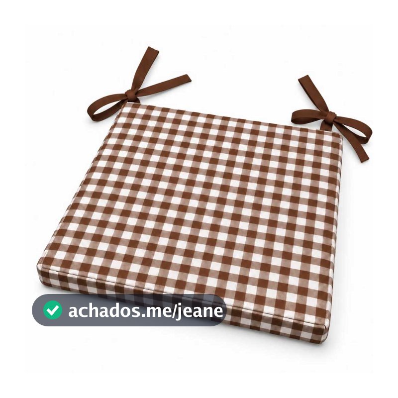 Kit 2 Assento de cadeira almofada 40x40cm xadrez marrom