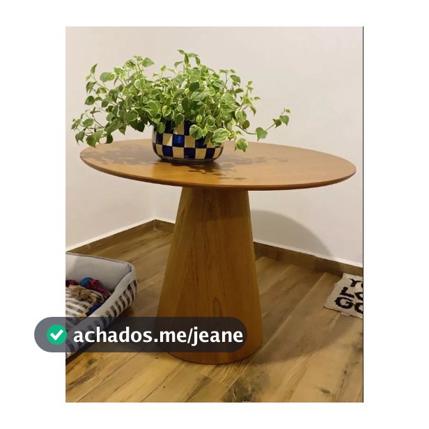 Mesa De Jantar Redonda Cone 100 Cm Freijó Cor Marrom